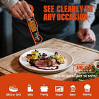 Meat Thermometer Digital - Fast Instant Read Thermometer for Cooking, Grilling, Candy Making, IP67 Waterproof with Backlight,Christmas Stocking Stuffers Gifts for Men, Dad, Husband - Orange