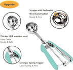 Ice Cream Scoop, Cookie Scoop, 3 Tbsp/ 45 ml/ 1.5 oz Cookie Scoops for Baking, 18/8 Stainless Steel Cookie Scooper for Baking, Ice Cream Scooper with Trigger Release, Cookie Dough Scoop (Mint)