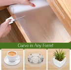 EVALAND 13.8" x 20 FT Non-Slip Shelf Liner, Non-Adhesive, BPA-Free, Waterproof Pantry Liner for Shelves, Easy to Cut, Oil-Proof Shelf Liners for Kitchen, Cabinets, Drawers, Refrigerator, Clear