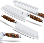 MSY BIGSUNNY 7-PCS Kitchen Knife Set, German Stainless Steel for Chef Knife Set with Pakkawood Handle, Perfect Cutlery Set Gift
