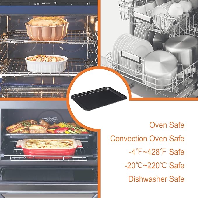 CHEFMADE Baking Sheet Pan, Nonstick 13-Inch Rimmed Cookie Sheet Pan Bakeware, 9.3" x 13.4" x 0.7"