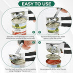 Commercial Can Opener Manual Heavy Duty Stainless Steel Handheld Smooth Edge Can Opener for Seniors for Kitchen