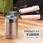 Zulay Kitchen Heavy Duty Stainless Steel Can Opener Manual with Bottle Opener - Rust Proof Manual Can Opener With Turn Knob & Comfy Soft Grip Handles - Peach