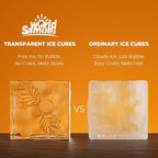 Samuelworld Clear Ice Cube Maker with Winter Design Silicone Inserts: 4 Extra Large 2 inch Clear Square Ice for Whiskey, 2025 Upgraded Crystal Ice Cube Mold - Ice Storage Bag