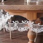 Rectangle Waterproof Clear Table Cover Protector Vinyl Table Cloth Oil Spill Proof Wipe Clean Lace Plastic Tablecloths for Dining Tables (White, 52 x 70 Inches)