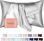 Mulberry Silk Pillow Cases King Size with Hidden Zipper, Ultra Smooth and Soft Breathable Cooling Silk Satin Pillowcase for Hair and Skin, Gifts for Women Men (Light Grey, 20x36 Inches, 1 Pack)