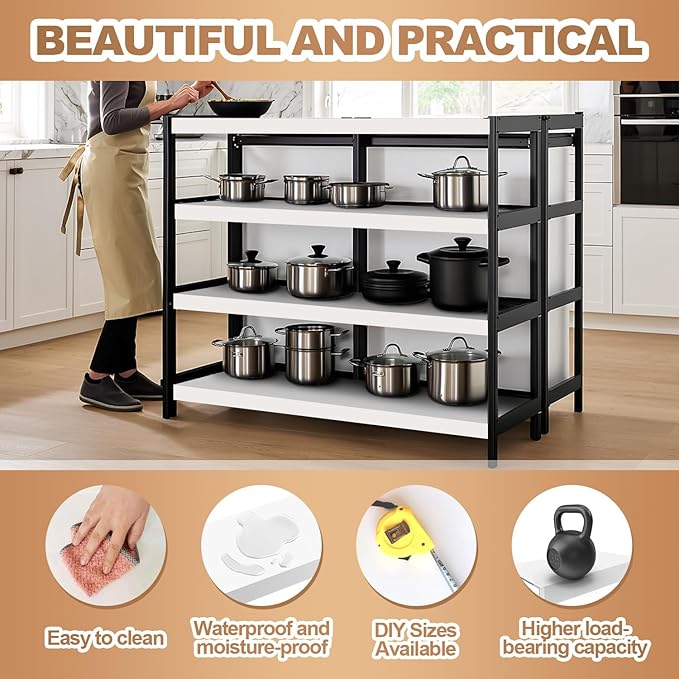 5 Pcs Wire Rack Covers 24x16x3 inch PVC Pantry Shelf Cover 0.31 inch Thick Removable Closet Wire Rack Shelf Covers,Decoration Kitchen Bathroom Office Shelving (Light luxury white, 24x16x3 inch)