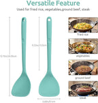 U-Taste 600ºF Heat Resistant Wok Spatula: 13.76" Long, 3.63" Wide Silicone Cooking Utensils with Flexible Edge & Sturdy Core, for Kitchen Stir Fry, Serving, Scoop, Non-Stick Pan, Cast Iron (Aqua Sky)