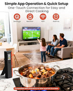 Smart Bluetooth Wireless Meat Thermometer with WiFi - High Accuracy ±0.5°F, 6 Sensors with NIST Certified Accuracy, Smart LED Base, Long-Range WiFi for BBQ, Grill, Smoker, Oven, Rotisserie