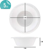 200 Count Disposable 5 ounce White Plastic Dessert Bowls
