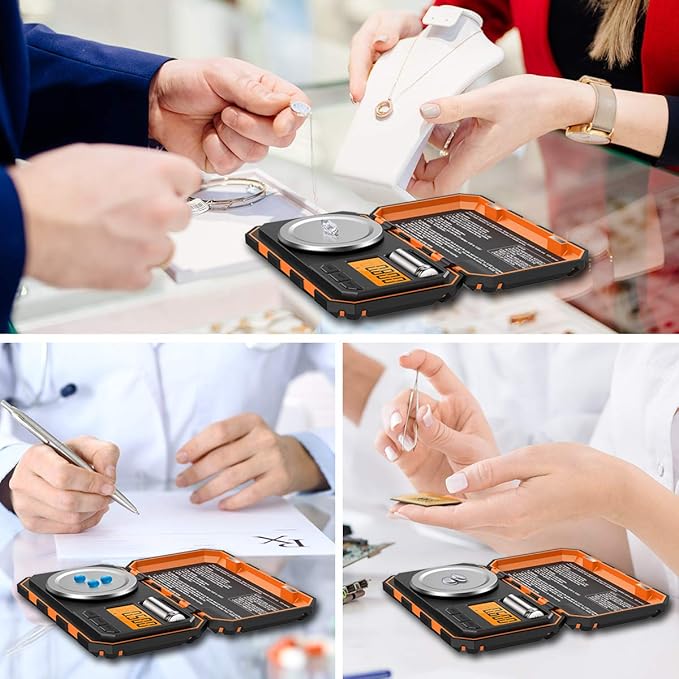 (New Version) AMIR Professional Digital Scale, 20g Pocket Scale with 0.001g Accuracy, Electronic Smart Scale with 20g Calibration Weight (Battery/Tweezers Included)