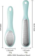 Lemon Zester Grater with Handle - 2-Piece Lemon Zester & Cheese Grater for Parmesan, Ginger, Garlic, Nutmeg, Chocolate