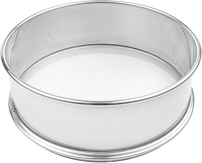 Stainless Steel Flour Sifter Fine Mesh Round Flour Sieve for Baking 14" Diameter x 2.88" High; 50 Mesh (Hole Size 0.3mm)