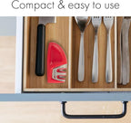KitchenIQ 50883 - Edge Grip 2-Stage Knife Sharpener - Red - Coarse & Fine Sharpeners - Compact - Stable Non-Slip Base - Soft Grip Rubber Handle - Straight & Serrated Knives