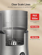 PARIS RHÔNE Milk Frother and Steamer, 4-in-1 Detachable Milk Steamer, 500ml Hot Chocolate Maker and Milk Warmer with Hot & Cold Foam, Dishwasher Safe, All Stainless Steel