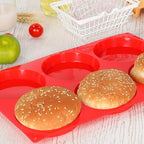 CAKETIME Jumbo Muffin Top Pan, Silicone Egg Molds for Breakfast Sandwiches 4 Inch Large Egg Baking Pan for Oven English muffins, Whoopie Pies, Corn Bread, Egg bites, Tarts 2 Pack Red