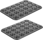 Muffin Cupcake Pan, Mini Muffin Tins Nonstick 24, Muffin Top Pan and Mini Cheesecake pans, Toast Oven Baking Supplies Non Stick Cake Pans Muffin Tray