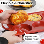 CAKETIME Muffin Top Pan Non Stick, 4 Inch Metal Frame Round Egg Baking Pan for Oven English Muffins, Whoopie Pies, Corn Bread, Egg Bites, Breakfast Sandwiches Tarts 4 Pack Brown