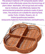 hand-woven round rattan basket storage basket storage box ornaments decorative basket multifunctional picnic food bread basket fruit gift basket key basket. (Chinese plum)