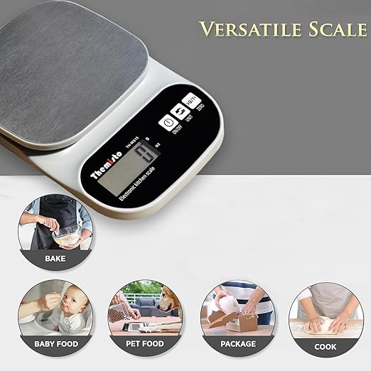 Themisto TH-WS15 Electronic Digital Kitchen Weighing Scale |10 Kg|Back Light LCD| Made in India with 1 Year Warranty
