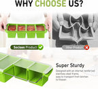 Silicone Freezer Tray with Lid Soup Freezer Container Molds with Steel Reinforced Rim Big Ice Cube Molds Pebble Ice Tray Soup Cubes Baking Dish Freezer Safe Food Storage Containers Kitchen Gadgets
