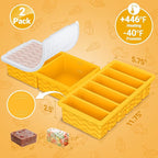 2-Pack Silicone Freezer Trays with Lid, 2 Large 2-Cup(500ml) & 6 Small 1/2-Cup(125ml) Soup Freezer Container Molds, Ice Cube Tray For Meal Prep & Freezing Soup, Stews, Sauces, Oven & Dishwasher-Safe