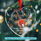 Customized Banjo Musical Glass Ornament Xmas Tree, Personalized Text Year Name Musical Instrument Ornaments Gift for Banjo Lover Brother Sister Dad Mom Parents,Unique Banjos Instrument Glass Ornament