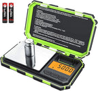 AMIR Digital Mini Scale, 200g /0.01g Pocket Scale, 50g Calibration Weight, Electronic Smart Scale, 6 Units, LCD Backlit Display, Tare, Auto Off, Stainless Steel (Battery Included)