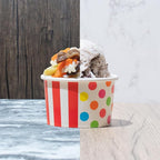 UNIQ 1000-Count 4 oz Polka Dot Paper Ice Cream Cups Rainbow | Dessert Bowls in Multiple Colors & Sizes Frozen Dessert Supplies