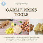 Angel’s Peel Lounge Garlic Mincer, Manual Garlic Grinder for Quick Meal Preparation - Kitchen Tools for Mincing Garlic, Ginger, Herbs, Nuts (Orange)