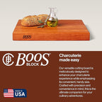 John Boos RA-Board Series Rectangular Wooden Cherry Cutting Board 20”x15” – 2.25” Thick, 20-lb Reversible Butcher Block with Edge-Grain & Finger Grips – Made in the USA