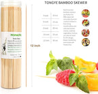 [200 PCS] 12 inch Bamboo Skewers, Premium Wooden Skewers Without Splinters, Skewers for Grilling, BBQ, Appetizer, Fruit Kabobs, Chocolate Fountain, Cocktail Toothpicks, and Food Skewer Sticks.