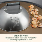 Cuisinart 12.25" Melting Dome with Bonus Wire Rack, Stainless Steel Grill Dome with Vent for Steaming, Smoking & Melting Cheese, Ideal for BBQ, Griddles, and Outdoor Cooking