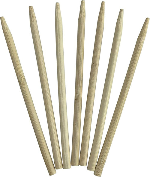 250 Count | KingSeal Natural Bamboo Wood Candy Apple Skewers, Sticks, 5.5 Inch x 6.5mm diameter, Blunt Point for Safety, Retail Pack - 5 Packs of 50 (250 Count)