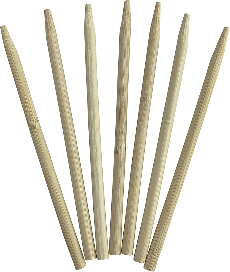 100 Count | KingSeal Natural Bamboo Wood Candy Apple Skewers, Sticks, 5.5 Inch x 6.5mm diameter, Blunt Point for Safety, Retail Pack - 2 Packs of 50 (100 Count)