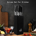 knife set.7piece kitchen knives block set with sharpener.Premium Stainless Steel Cooking Knife Set for Chef,Hardwood Kitchen black Knife Set .Dishwasher Safe Knives Sets for Kitchen.