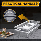 Stainless Steel Pan Lid - Fits 1/3 Size Steam Table Pans Dishwasher Safe for Catering, Buffets, Restaurants