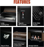 Z GRILLS Wood Pellet Grill Smoker with PID Control, Rain Cover, 700 sq. in Cooking Area for Outdoor BBQ, Smoke, Bake and Roast, 700D