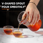 Bincoo Clear Glass Drip Coffee Maker Set - 500ML Glass Coffee Server Coffee Carafe with Walnut Dripper and 50PCS Paper Filter
