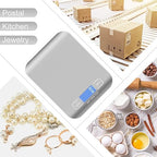 Digital Shipping Scale,Stainless Steel Panel, Accurate 5kg/1g Portable Postal Scale for Packages, Small Business,Kitchen, Food, Handmade, Liquids, and Boutique (Silver)