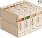 4 Pack Sheet Storage Organizer (King & Queen Size) with handle, Foldable Sheet Set Organizer for Linen Closet, Sheet Organizer for Blanket, Coverlet and Towel, Beige