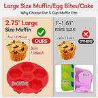 2 pieces Silicone Air Fryer Muffin Pan Egg Bite Mold for Oven Baking,Mini Muffin Tins Cups Cake Tray for Air Fryer Liners Basket Instant Pot Accessories Baking Muffin Cakes Pancake Quiche