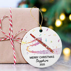 Personalized Bassoon Player Appreciation Ceramic Ornament, Custom Year Text Name Keepsake Ornament Gift for Bassoonist Daughter Son Brother Sister, Unique Bassoon Musical Instrument Ceramic Ornaments