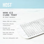 Host Mini Ice Cube Tray, Makes 160 Cubes, Durable Silicone Trays, Perfect for Cocktails, Whiskey, Bourbon, Margarita, Mojito, Iced Coffee, Home Kitchen Essentials, Set of 1, Marble