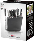 Cangshan YARI Series HUA Knife HUA Block Set, X-7 Damascus Steel, Ash Wood (12-Piece)