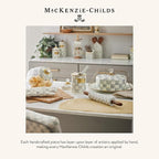 MACKENZIE-CHILDS Enamel Salad and Dessert Plate, Small Plate for a Dessert or Appetizer Dish, 8 Inches, Gray-and-White Sterling Check