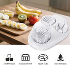Nbippiooiwip 3-In-1egg Slicer For Hard Boiled Eggs,egg slicer 3 ways, grape cutter, Egg Slicer Kitchen Gadget, Fit Strawberry,Apple,Banana,Cherry,Tomato,grape,White