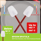 Silicone Rubber Spatula and Spoon Set of 3, High Heat Spatula, Commercial Size (14 Inches)