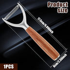 5Pcs Y Style Stainless Steel Vegetable Peeler for Fruit Veggie Heat Resistant Incisive Cucumber Peeler With Solid Wood Handle for Home Kitchen Use