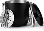 Insulated Ice Bucket, 3L Double Wall Stainless Steel Ice Bucket with Tongs,Lid, Scoop and Strainer, Ice Buckets for Parties,Cocktail Bars, Chilling Beer, Champagne, Wine Bottles